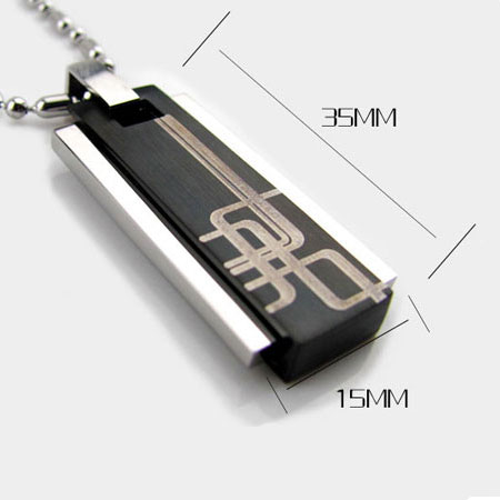 Personalized Engraved Black and Blue fashion Necklaces for Men